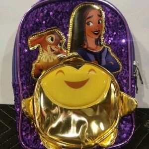 Disney Wish Purple Sequin Mini Backpack Asha Valentino Star